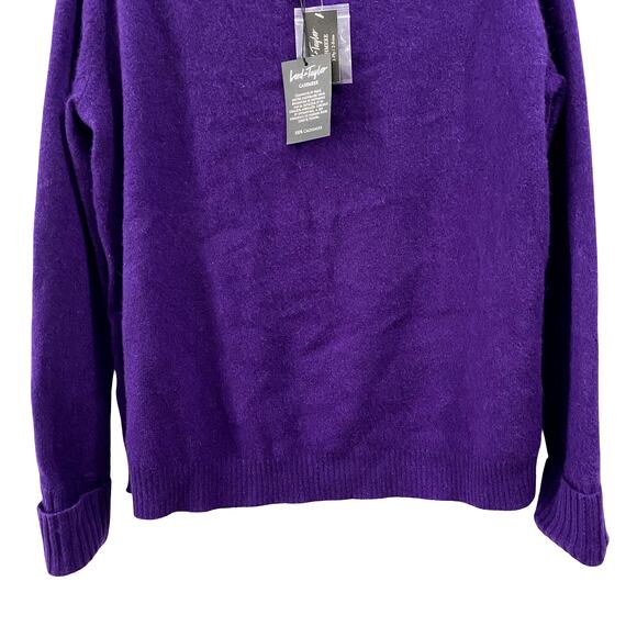 NWT Lord & Taylor Purple 100% Cashmere Pullover Sweater Size M - Picture 3 of 11